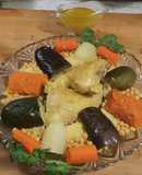 Cous cous marroquí de pollo y verduras 🐔🍆🫑🥕