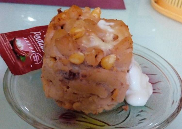 Bagaimana Menyiapkan Makaroni kornet keju jagung kukus with mayones yang Lezat