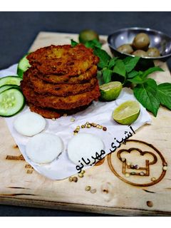 عکسی از دستور کوکو سیب زمینی خام با تخم گشنیز