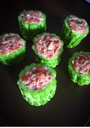 Foto resep Pare kukus isi daging (babi)