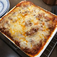 A picture of Italian Sausage Ravioli Lasagna with Spinach.