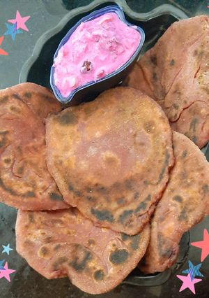 A picture of Beetroot Cheesy Paratha.