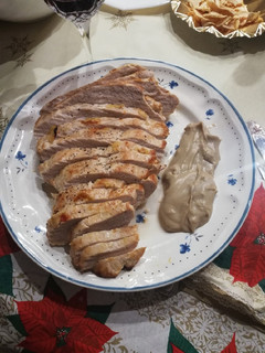 Una foto de Pechuga de pavo al horno con crema de verduras
