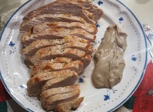 Foto principal de Pechuga de pavo al horno con crema de verduras