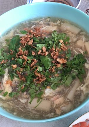 Une photo de Soupe Asperge et Crabe