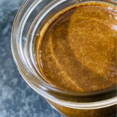 Homemade Dark Sesame Tahini A picture of Homemade Dark Sesame Tahini.