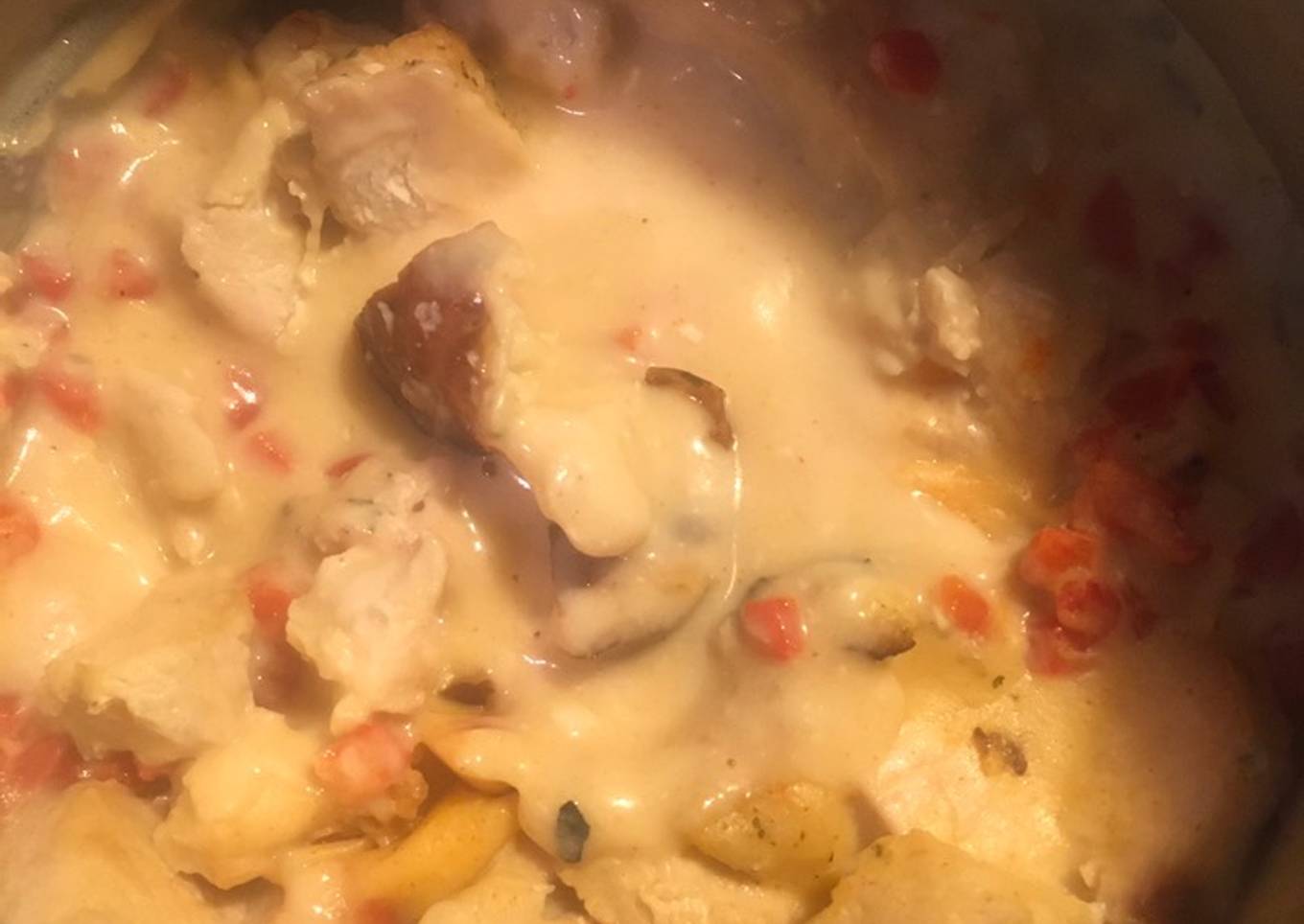 Creamed turkey luncheon dish