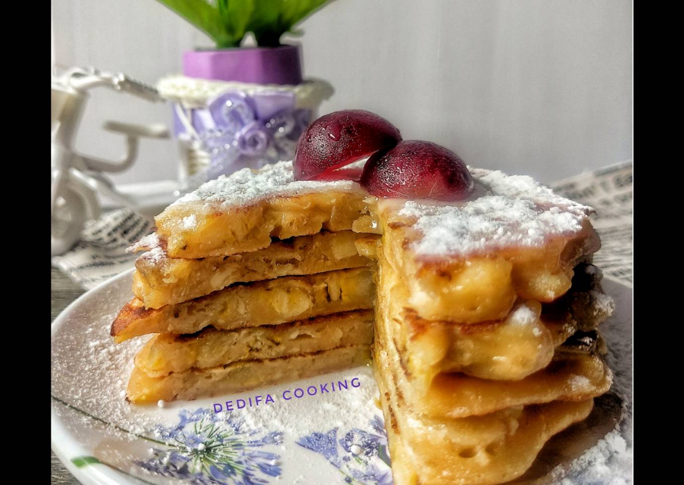 132. Lempeng Pisang Keju (Banana Cheese Pancake)