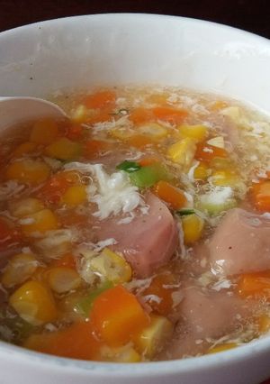 Foto resep 1# sup jagung telur sosis