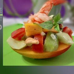 A picture of Mango, Fruits and Shrimp Salad with Nuts.