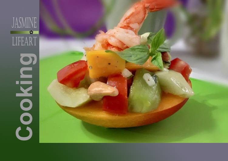Simple Way to Prepare Homemade Mango, Fruits and Shrimp Salad with Nuts