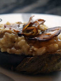 Una foto de Risotto de Berenjena con miel