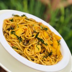A picture of Pasta 🍝 jollof (spaghetti).