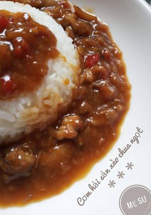 Hình của món Hải sản xào chua ngọt - ăn dặm cho bé.