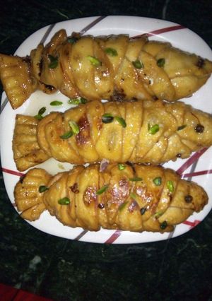 A picture of Fish shaped sweet gujiya.