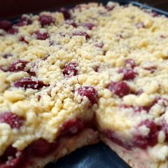 A picture of Sour cherry bread pie.