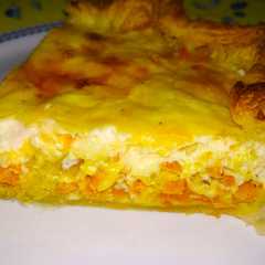 Una foto de Quiche de puerros y zanahorias