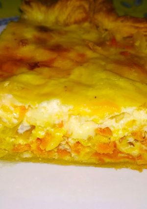 Una foto de Quiche de puerros y zanahorias