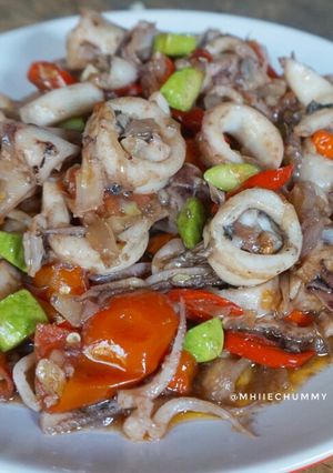 Foto resep Oseng cumi pete pedas