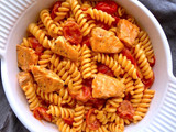 Tomato Coconut Cream Pasta with Salmon