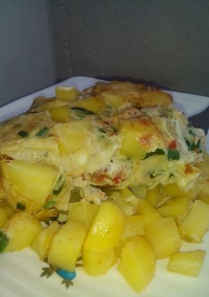 A picture of Potato and egg blanket.
