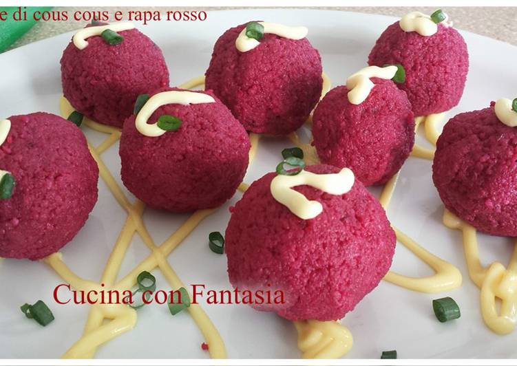 Polpette di cous cous e rapa rossa senza cottura