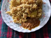 A picture of goat pilau
