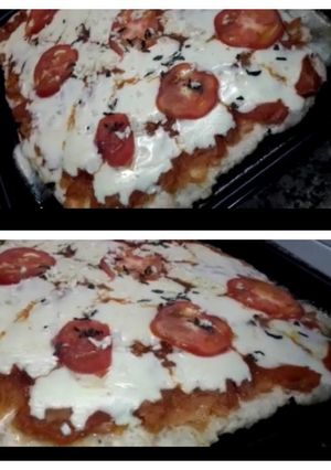 Una foto de Pizza de masa de pollo y avena súper proteica