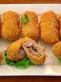 Taro croquettes with char siu pork stuffing