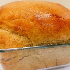 A picture of HOMEMADE supersoft whole wheat bread.