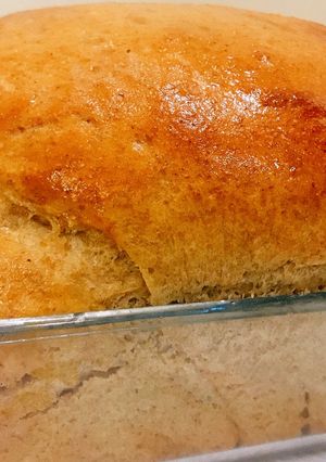 A picture of HOMEMADE supersoft whole wheat bread.