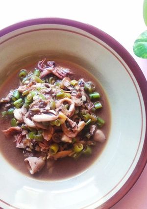 Foto resep Tumis cumi, jamur, buncis