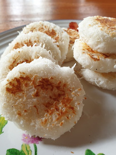 A picture of Gluten rice with Coconut (Wingko Babat).