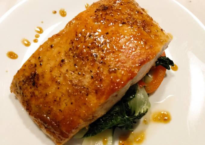 Simple Way to Make Super Quick Homemade Citrus and honey glazed salmon