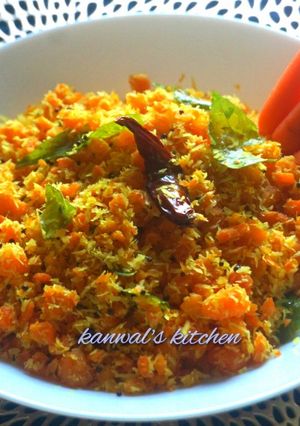 A picture of Kerla style carrot thoran.