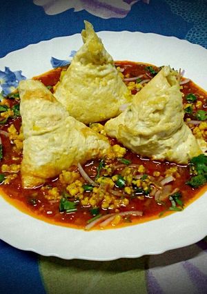 ডিমের সিঙ্গারা চাট রেসিপির প্রধান ছবি