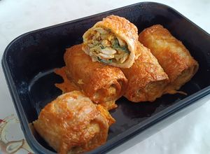 Töltött tortilla tekercs recept fotója
