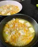 Sopa de tofu con cabellos de ángel