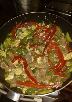 Una foto de Chow fan de carne