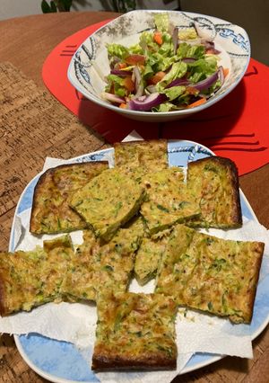 Una foto de Fainá de zapallitos