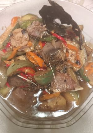 Foto resep Tumis Ikan tongkol asin campur terong ijo