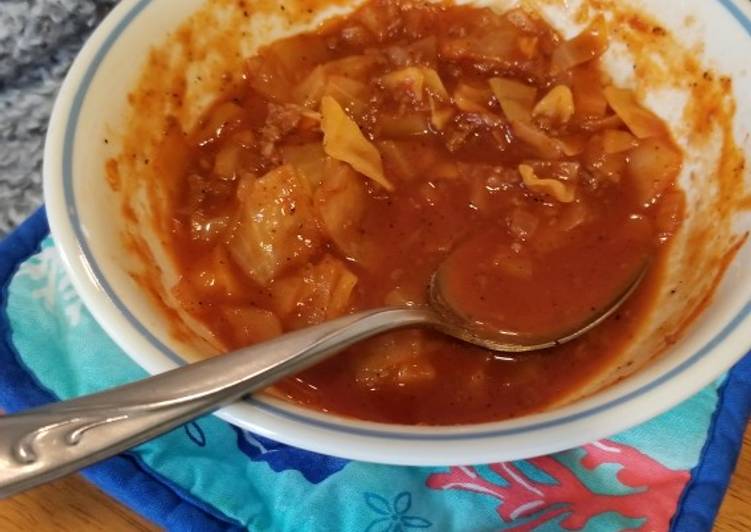 Steps to Cook Yummy Hamburger Cabbage Soup