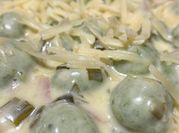 Una foto de malfatti de espinacas sin ricota