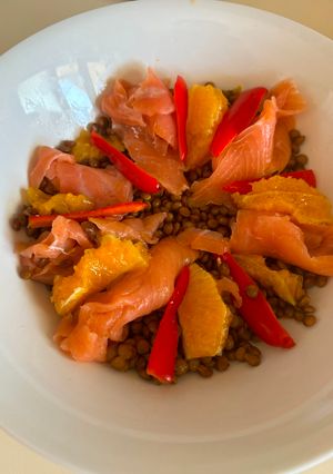 Φωτογραφία της συνταγής ✨Gourmet Σαλάτα φακής με σολομό & πορτοκάλι