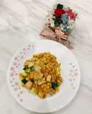低醣高蛋白——花椰菜米泡菜雞胸肉炒飯
