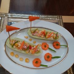 A picture of Creamy Corn Salad In Boat.