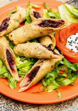 A picture of Crispy Jamaica Flower Flautas.