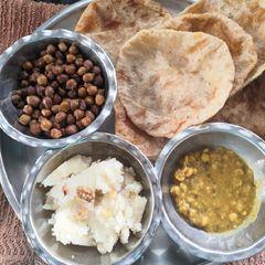 A picture of Ashtami prasad thali.