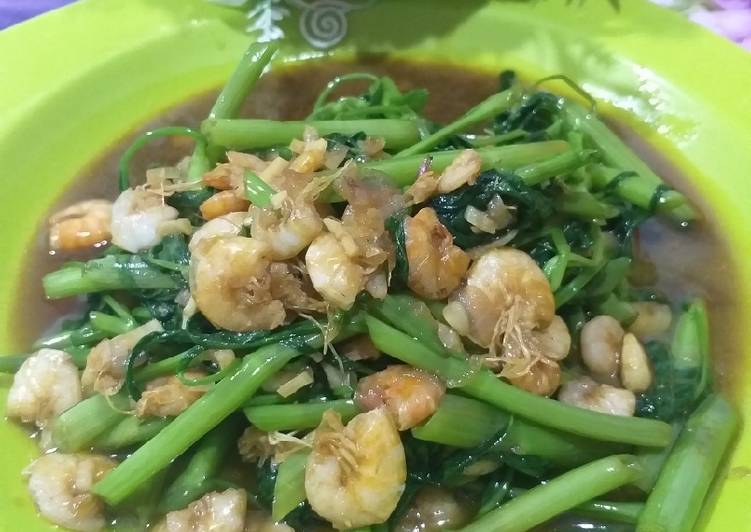 Bahan Cah kangkung udang | Cara Membuat Cah kangkung udang Yang Enak Dan Mudah