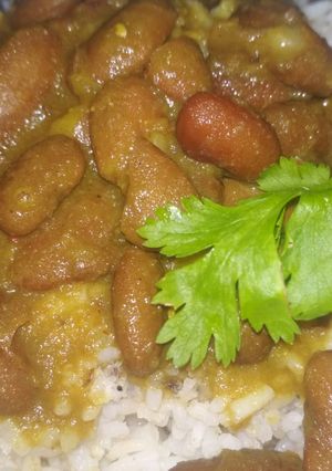 A picture of Rajma with Rice.